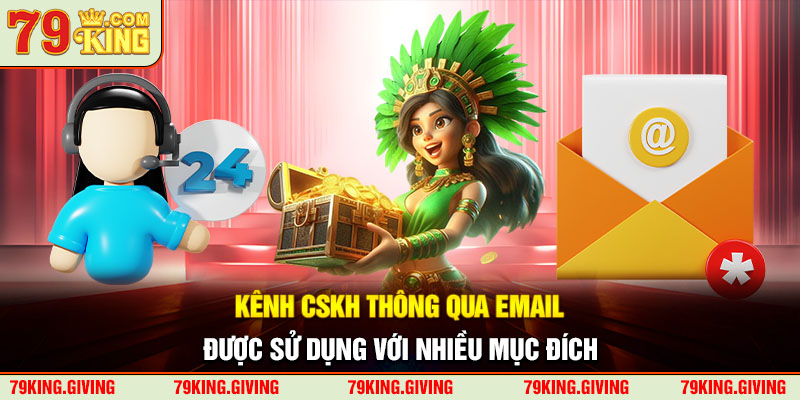 Kênh CSKH thông qua email được sử dụng với nhiều mục đích